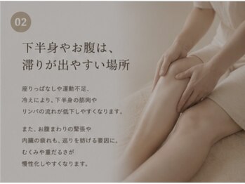 ブルーム(B.LOOM)の写真/【和漢】むくみ・重だるさ解消・全身リンパ/骨盤整体/お腹
