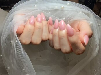 ミルキーピンク延長ネイル