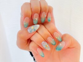 ブルーラメグラデーション/上品