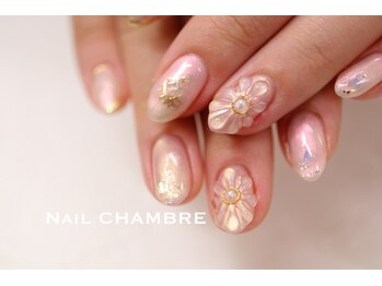 ネイル シャンブル(nail CHAMBRE)/ぷっくりフラワーデザイン