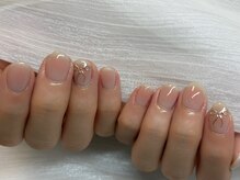 ホリーホック ネイル 仙台泉(HollyHock Nail)/チーク×リボン