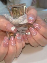 ピンクハルナネイル(pink haruna nail)/リボンネイル