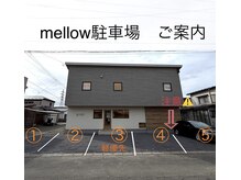 メロウ(mellow)の雰囲気（店舗前に駐車場5台あります。真ん中は軽自動車優先になります。）