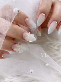 水色グラデネイル
