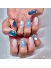 水色ネイル