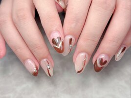 チョコレートハートネイル