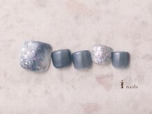 アイネイルズ 横浜EAST店(I-nails)/ブルーニュアンスフットネイル