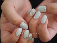 エン ダイカンヤマ(En'e daikanyama)/ダブルリボン×ワンカラーネイル