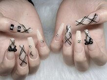 ネイルズバー 新宿店(Nails Bar)/モノトーンチェックネイル