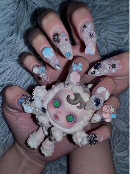 Nailsalon &nbsp;Bellere 奈良店【3月1日OPEN】/ピンク×水色¥11500