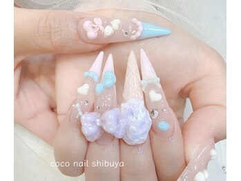 CoCo Nail【ココネイル】渋谷《長さ出し専門店/つけ放題/持ち込み》の写真/渋谷でお得につけ放題を楽しめる☆カラーパーツ豊富にご用意♪持ち込み可能なので、理想の指先が叶う☆