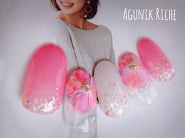 【花柄ネイル】