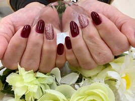 ボルドー＆ピンクラメ