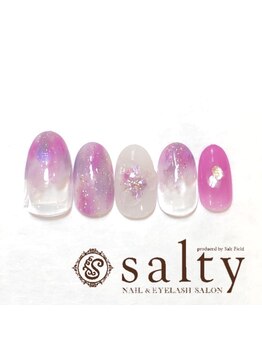 ネイルアンドアイラッシュサロン ソルティ 寺田町(salty)/パープルニュアンスネイル