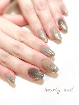 ハーティーネイル hearty nail 溝の口店/長さ出し＋ジェルデザイン