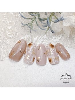 ピオニーネイル(peony nail)/11月新作　冬の陽だまりフラワー