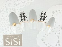 シシ(SiSi)/#フレンチ #格子柄 #ビジュー