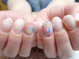 手書きジェルフラワーアート♪