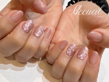 アクイユ 銀座店(ACCUEIL)/ピンク桜ネイル