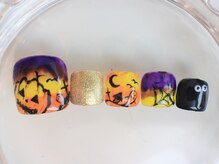 ネイルサロン あかねいろ/秋冬　ハロウィン　手描きアート