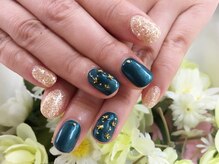 プルミエ ネイル(Premier Nail)/マーメイドグリーン＆星スタッズ