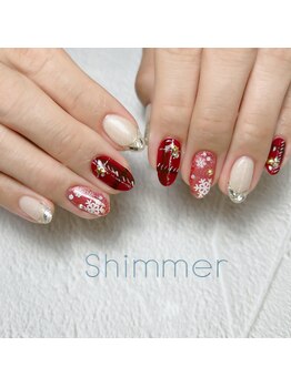 シマー(Shimmer)/雪の結晶ネイル