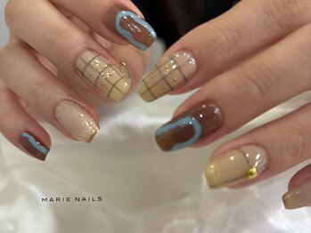 マリーネイルズ 大阪梅田店(MARIE NAILS)/新規7000　1009c ミラーフレンチ