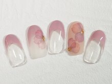 ネイル ザ アール(nail the R)/デザインコース　押し花風　