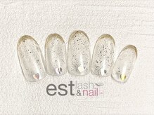 エストラッシュアンドネイル 銀座店(est lash&nail)/ハートクリアラメフレンチ