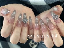 ゆず/チップ長さ出し　キラキラネイル