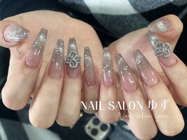 チップ長さ出し　キラキラネイル