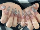 チップ長さ出し　キラキラネイル