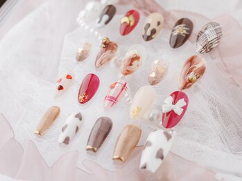 バレンタインネイル