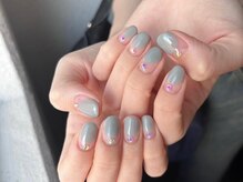 アイネイルズ 梅田店(I nails)/丸フレンチオーロラ￥9700