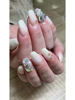 エーナイン イオン一関店/冬のホワイトネイル