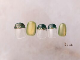 グリーンマグネットネイル