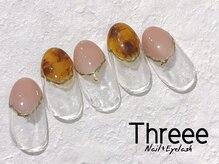 スリーネイルプラスアイラッシュ(Threee Nail+Eyelash)/タイダイフレンチネイル