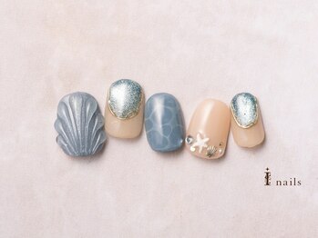 アイネイルズ 横浜EAST店(I-nails)/大人っぽマーメイドネイル
