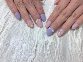 パステル！雪の結晶ネイル