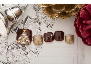 ネイルクロエ(NAIL KCLOE)/クリスマスフットネイル