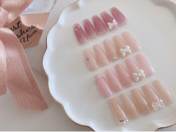 ネイルリアン(Nail lieN)の写真/思わず人に見せたくなる♪【リボン定額¥7500】仕事で派手にできない方もシンプル系トレンドデザインで◎