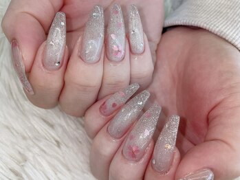 マグ×フラッシュ 桜ネイル