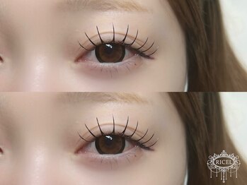 リシェル 原宿店(Ricel)の写真/フラットラッシュでモテ可愛い目元に♪束感デザイン[原宿/アイブロウ/眉毛/まつげパーマ/マツエク/LED]