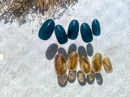 ちぐはぐネイル　鉱物ネイル