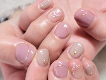 エーケーネイル(AKnail)/シンプル／ピンクグレージュ