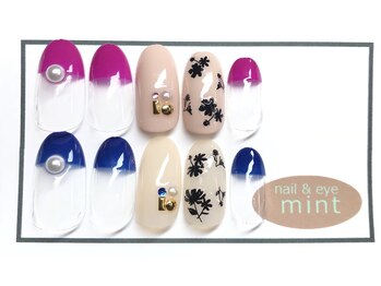 ネイルアンドアイ ミント(nail＆eye mint)/9月キャンペーンネイル☆￥6480