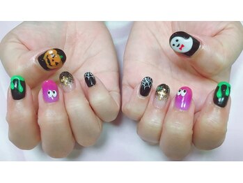 ハロウィンネイル ジェルネイル