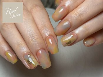 ネイルセッション(nail session)/春夏リゾート系マーブル