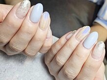 プロモート 岡山城下店(Promote)/ブルー×バカラネイル　【岡山】