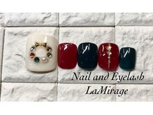 ネイルサロン ラミラージュ/クリスマスフットネイル